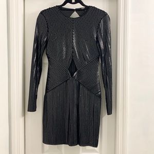 Black Sequin Mini Dress